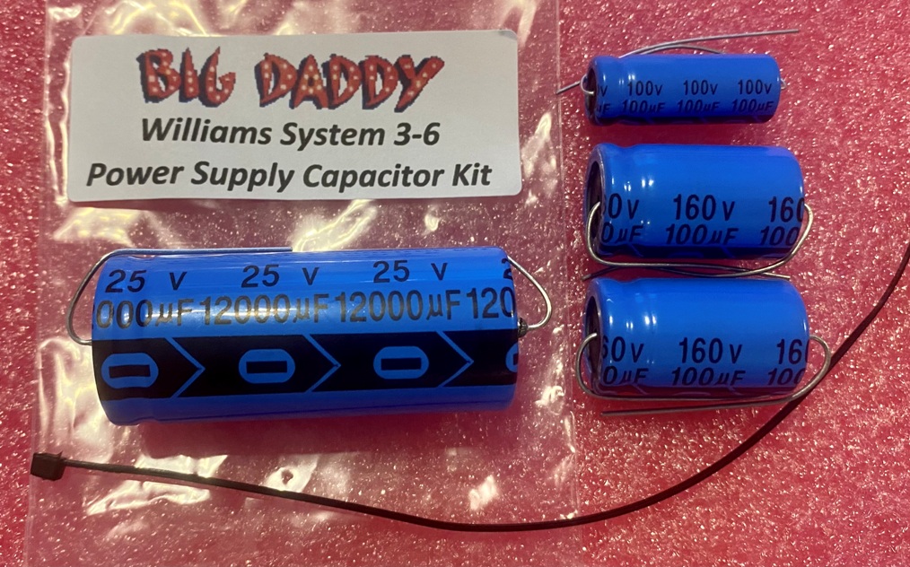 Williams System 3-6 Power Supply Capacitor Kit