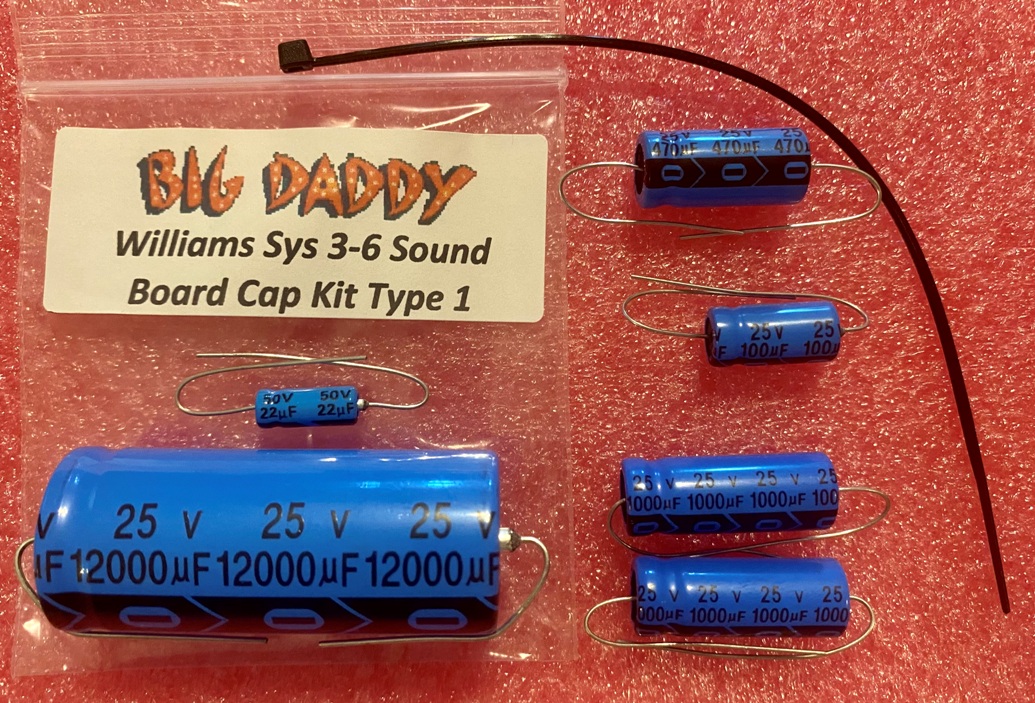 Williams System 3-6 Sound Board (Type 1) Capacitor Kit