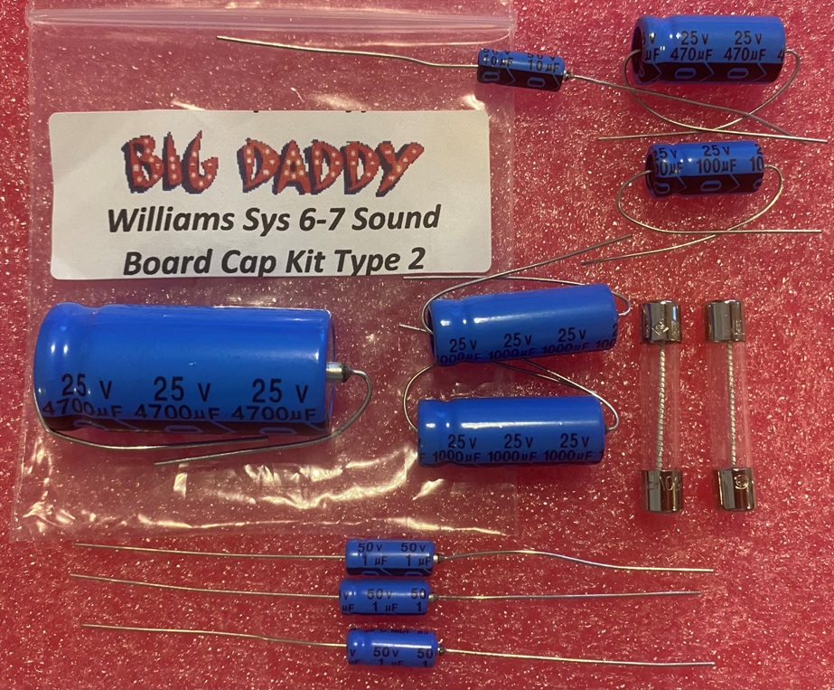 Williams System 3-6 Sound Board (Type 2) Capacitor Kit